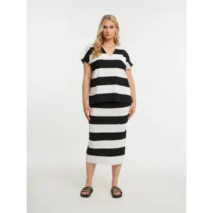 Women's V-Neck Knit T-Shirt Mat Fashion image-2