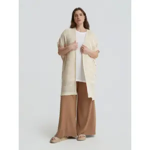 Textured Knit Cardigan for Women Mat Fashion image-1