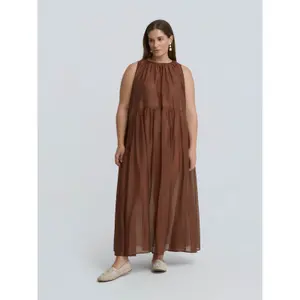 Sleeveless Pleated Dress for Women Mat Fashion image-1