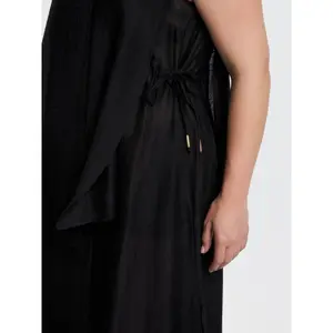 Vestido sin mangas de lino mezclado mujer Mat Fashion Layered image-4