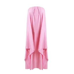 Women's Poplin Strapless Dress Mat Fashion image-0