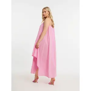 Women's Poplin Strapless Dress Mat Fashion image-2