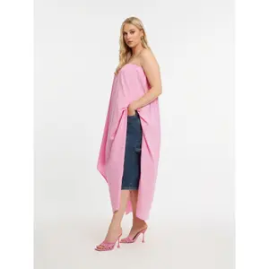 Women's Poplin Strapless Dress Mat Fashion image-4