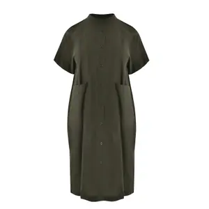 Mandarin Collar Shirt Dress Women's Mat Fashion image-0