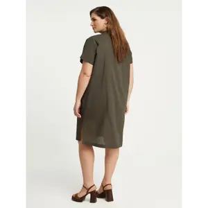Mandarin Collar Shirt Dress Women's Mat Fashion image-3