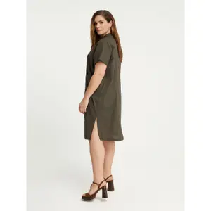 Mandarin Collar Shirt Dress Women's Mat Fashion image-4