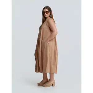 Robe chemise sans manches col mandarin mulher Mat Fashion image-3
