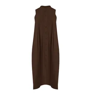 Robe chemise sans manches col mandarin mulher Mat Fashion image-0