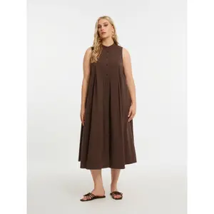 Robe chemise sans manches col mandarin mulher Mat Fashion image-1
