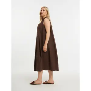Robe chemise sans manches col mandarin mulher Mat Fashion image-3