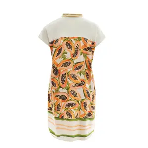 Long Dress with Papaya Print on the Back Women's Mat Fashion image-2