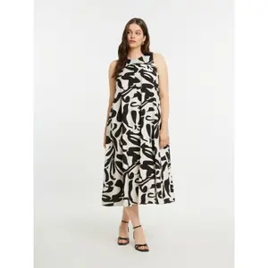 Women's Sleeveless Printed Viscose Dress Mat Fashion image-1