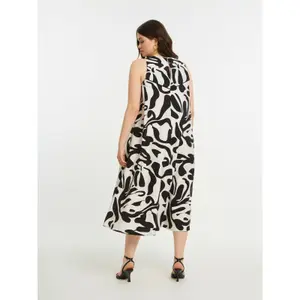Women's Sleeveless Printed Viscose Dress Mat Fashion image-2