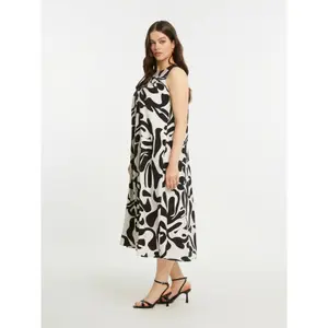 Women's Sleeveless Printed Viscose Dress Mat Fashion image-3