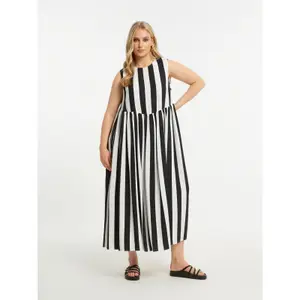 Striped Sleeveless Dress for Women Mat Fashion image-2