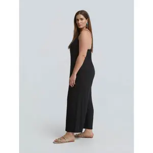 Minimalist Strappy Linen Blend Jumpsuit for Women Mat Fashion image-3