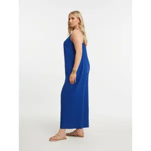 Minimalist Strappy Linen Blend Jumpsuit for Women Mat Fashion image-3