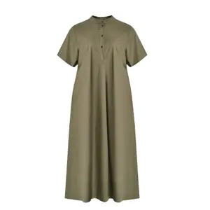 Mandarin Collar Shirt Dress Women's Mat Fashion image-0