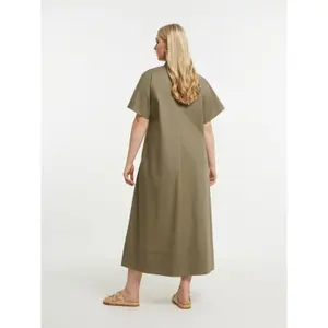 Mandarin Collar Shirt Dress Women's Mat Fashion image-2