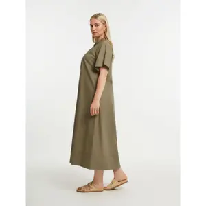 Mandarin Collar Shirt Dress Women's Mat Fashion image-3