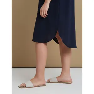 Women's V-Neck Crepe Dress Mat Fashion Airwashed image-4