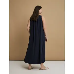 Sleeveless Long Crepe Dress for Women Mat Fashion image-2