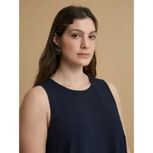 Sleeveless Long Crepe Dress for Women Mat Fashion image-4