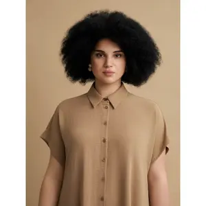Womens Midi Shirt Dress in Crepe Mat Fashion image-4