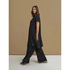 Womens Midi Shirt Dress in Crepe Mat Fashion image-3