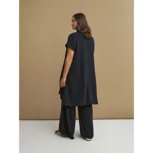 Womens Midi Shirt Dress in Crepe Mat Fashion image-2