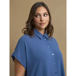 Womens Midi Shirt Dress in Crepe Mat Fashion image-4