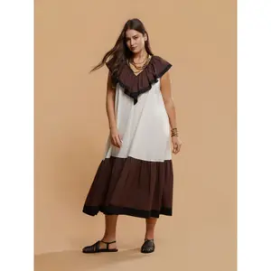 Women's Ruffled Collar Dress Mat Fashion image-1