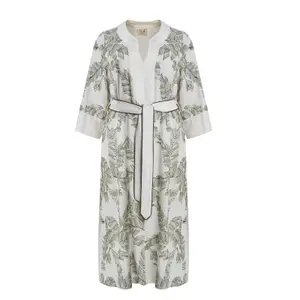 Belted Viscose Dress for Women Mat Fashion image-0