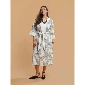 Belted Viscose Dress for Women Mat Fashion image-1
