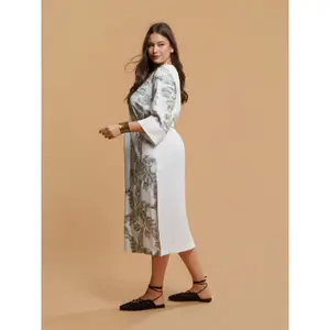 Belted Viscose Dress for Women Mat Fashion image-4