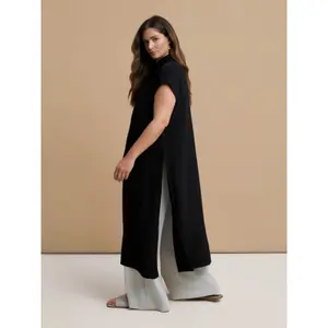 Long Crepe Shirt Dress for Women Mat Fashion image-3