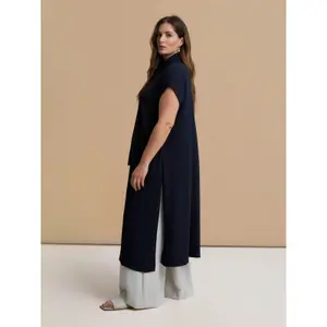 Long Crepe Shirt Dress for Women Mat Fashion image-3