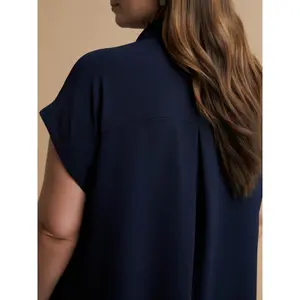 Long Crepe Shirt Dress for Women Mat Fashion image-4