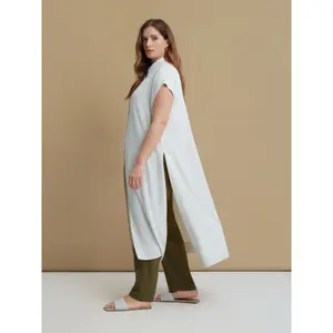 Long Crepe Shirt Dress for Women Mat Fashion image-3