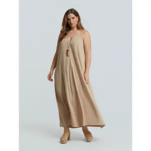 Ropa larga tipo camisón con cuello en V mujer Mat Fashion image-1