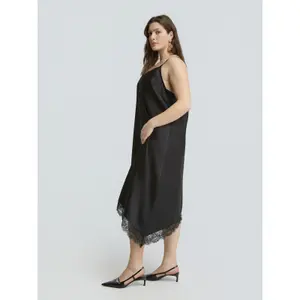 Asymmetrical Satin Strap Dress for Women Mat Fashion image-4