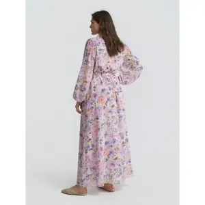Floral Ruffle Long Sleeve Dress Women Mat Fashion image-2