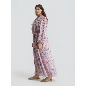 Floral Ruffle Long Sleeve Dress Women Mat Fashion image-3