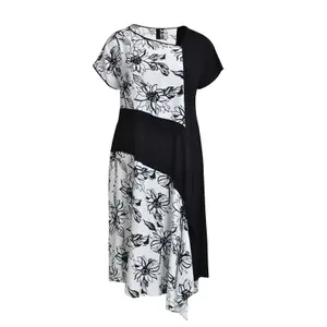 Asymmetrical Floral Dress for Women Mat Fashion image-0