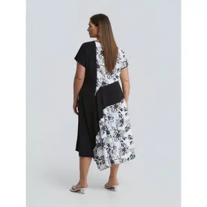Asymmetrical Floral Dress for Women Mat Fashion image-2