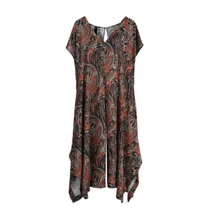Women's Wide Leg Printed Paisley Jumpsuit Mat Fashion image-0