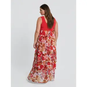 Floral Ruffle Sleeveless Dress Women Mat Fashion Geometric kaftan image-2