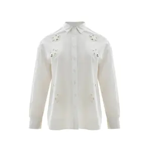 Women's Long Sleeve Embroidered Shirt Mat Fashion image-0