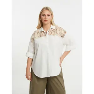Women's Long Sleeve Top with Lace Details Mat Fashion image-1