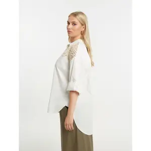 Women's Long Sleeve Top with Lace Details Mat Fashion image-3